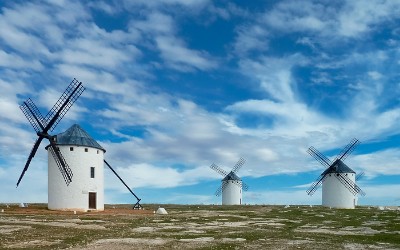 Windmills in La Mancha, Spain