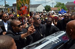 Glen David Andrews and Trombone Shorty at the Travis "Trumpet Black" Hill Funeral Second Line, New Orleans, Louisiana, May 23, 2015
