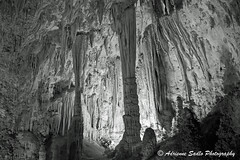 Big Room Columns in B&W - Carlsbad Caverns National Park