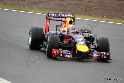 Daniel Ricciardo in his Red Bull during Free Practice 3 at the 2014 British Grand Prix