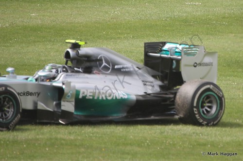 Nico Rosberg stops during The 2014 British Grand Prix