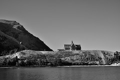 A Hotel in the Canadian Rockies (Black & White, Waterton Lakes National Park)
