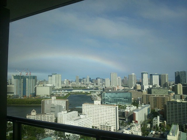 台風通過後にきれいな虹が♪