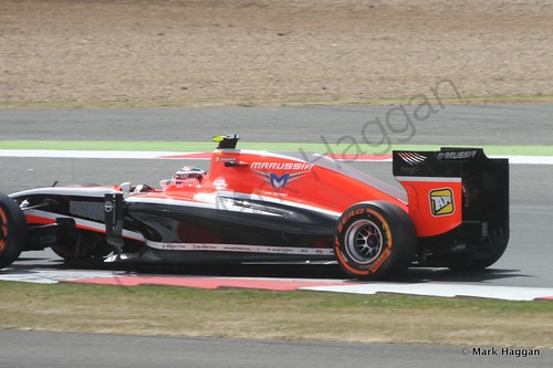 Max Chilton in his Marussia during Free Practice 2 at the 2014 British Grand Prix