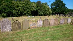 A row of 19th century headstones