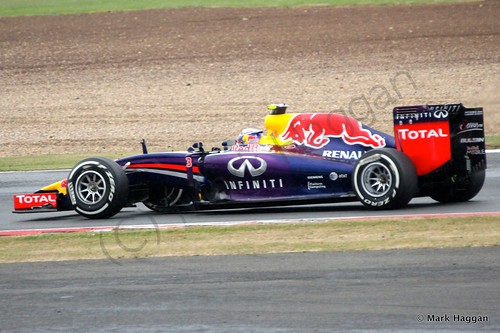 Daniel Ricciardo in his Red Bull during qualifying for the 2014 British Grand Prix