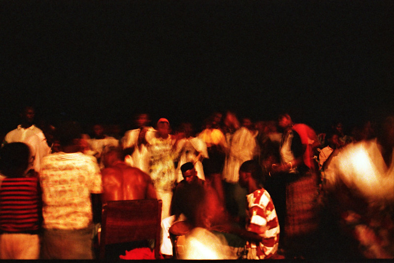Togo West Africa Ethnic Cultural Dancing and Drumming African Village close to Palimé formerly known as Kpalimé a city in Plateaux Region Togo near the Ghanaian border 24 April 1999 163<br/>© <a href="https://flickr.com/people/41087279@N00" target="_blank" rel="nofollow">41087279@N00</a> (<a href="https://flickr.com/photo.gne?id=14013170212" target="_blank" rel="nofollow">Flickr</a>)