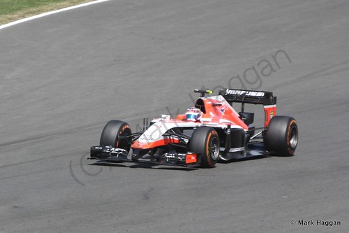 Max Chilton in his Marussia during Free Practice 1 at the 2014 British Grand Prix