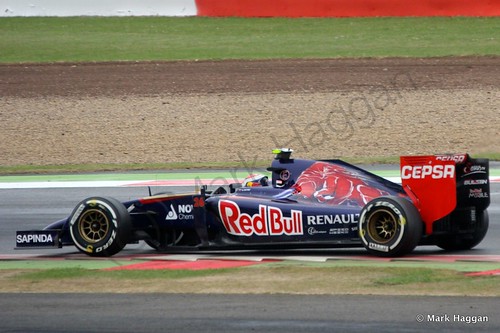 Daniil Kvyat in his Toro Rosso during qualifying for the 2014 British Grand Prix