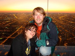 In the creepy glass box way up high in the Sears Tower.