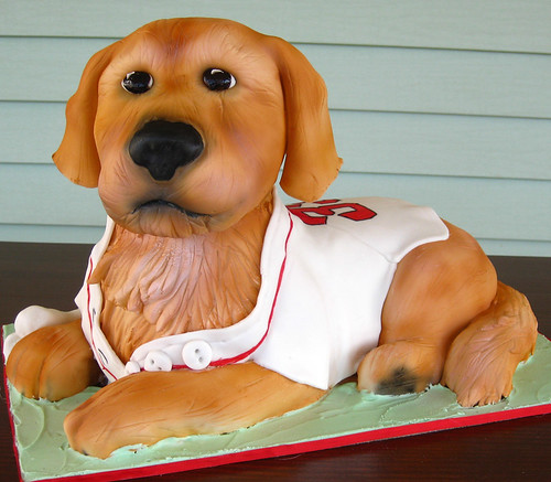 Frosting the Dog Cake
