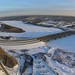 Bridges over Athabasca River in the Winter