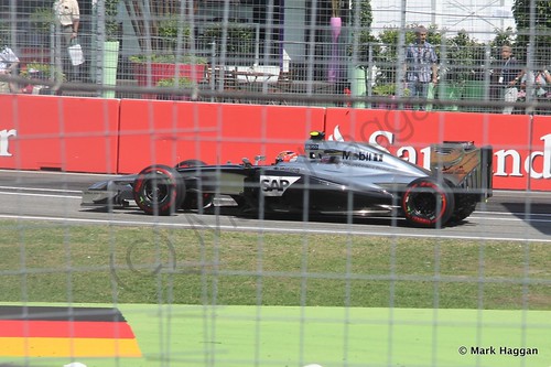 Kevin Magnuessen in qualifying for the 2014 German Grand Prix