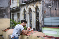 Drinking local coffee in Havana.