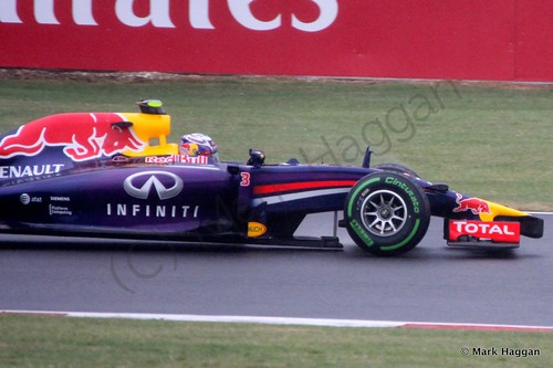 Daniel Ricciardo in his Red Bull during Free Practice 3 at the 2014 British Grand Prix
