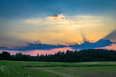 Sunset in Felicianova, Latgale region, latvia