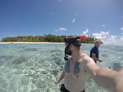 Snorkelling around in the lagoon.