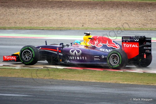 Sebastian Vettel in his Red Bull during qualifying for the 2014 British Grand Prix