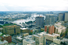 View of Portland from US Bancorp Tower looking toward Morrison Bridge • <a style="font-size:0.8em;" href="http://www.flickr.com/photos/34843984@N07/15358852609/" target="_blank">View on Flickr</a>