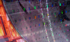12in Pentium 4 wafer (closeup) • <a style="font-size:0.8em;" href="http://www.flickr.com/photos/34843984@N07/15546199205/" target="_blank">View on Flickr</a>
