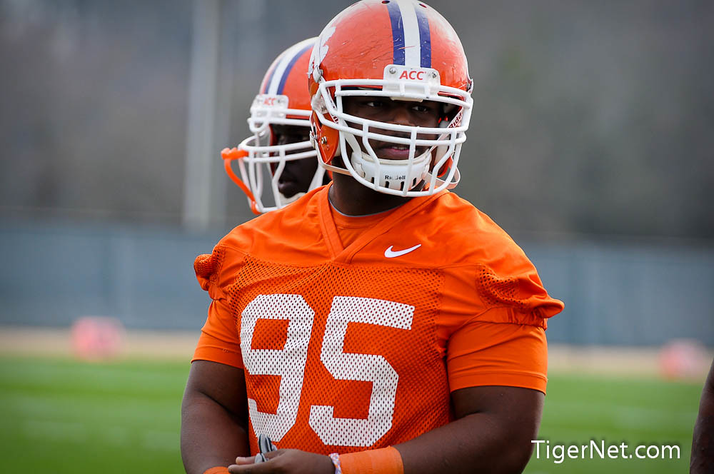 Clemson Football Photo of practice and Tra Thomas