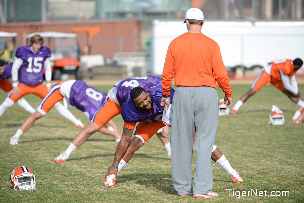 Clemson Football Photo of Bowl Game and Dabo Swinney and practice and Tajh Boyd