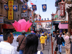 Decorated Chinatown streets & huge parade lotus • <a style="font-size:0.8em;" href="http://www.flickr.com/photos/34843984@N07/15360050868/" target="_blank">View on Flickr</a>