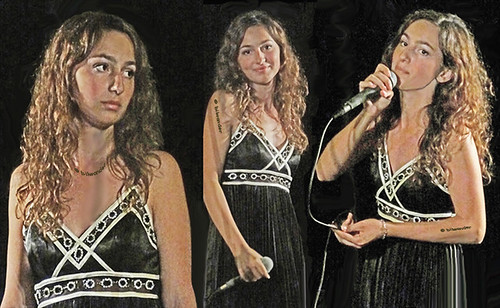 Greece, Macedonia, Kavala,  cute amateur singer girl, night rock road show
