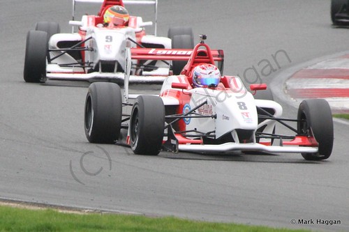 George Russell in BRDC F4 Race 2 at Snetterton, October 2014