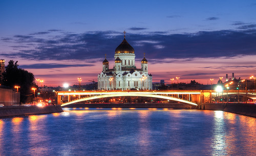 Cathedral of Christ the Saviour at dusk
