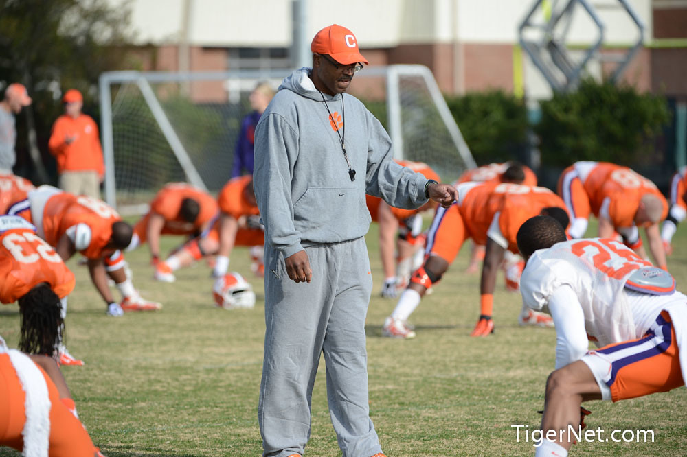 Clemson Football Photo of Bowl Game and Charlie Harbison and practice