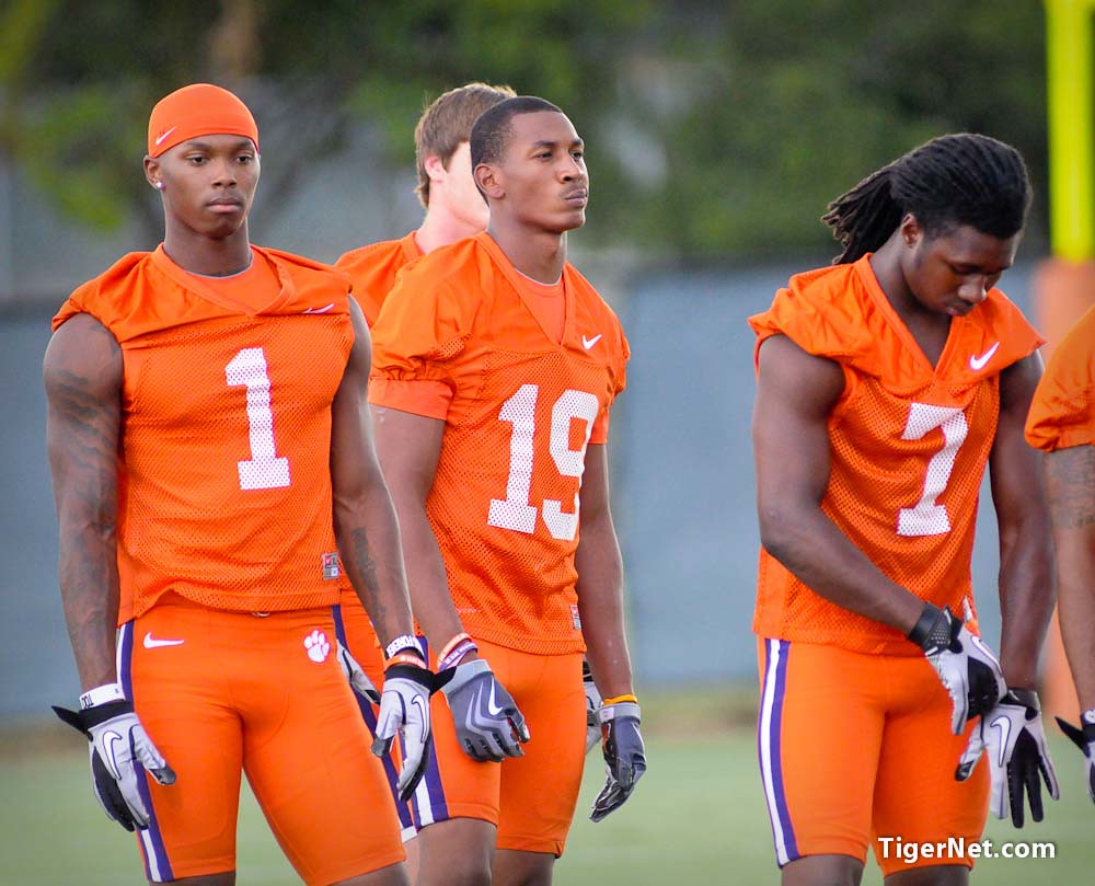 Clemson Football Photo of Charone Peake and fallcamp and Martavis Bryant and practice and Sammy Watkins