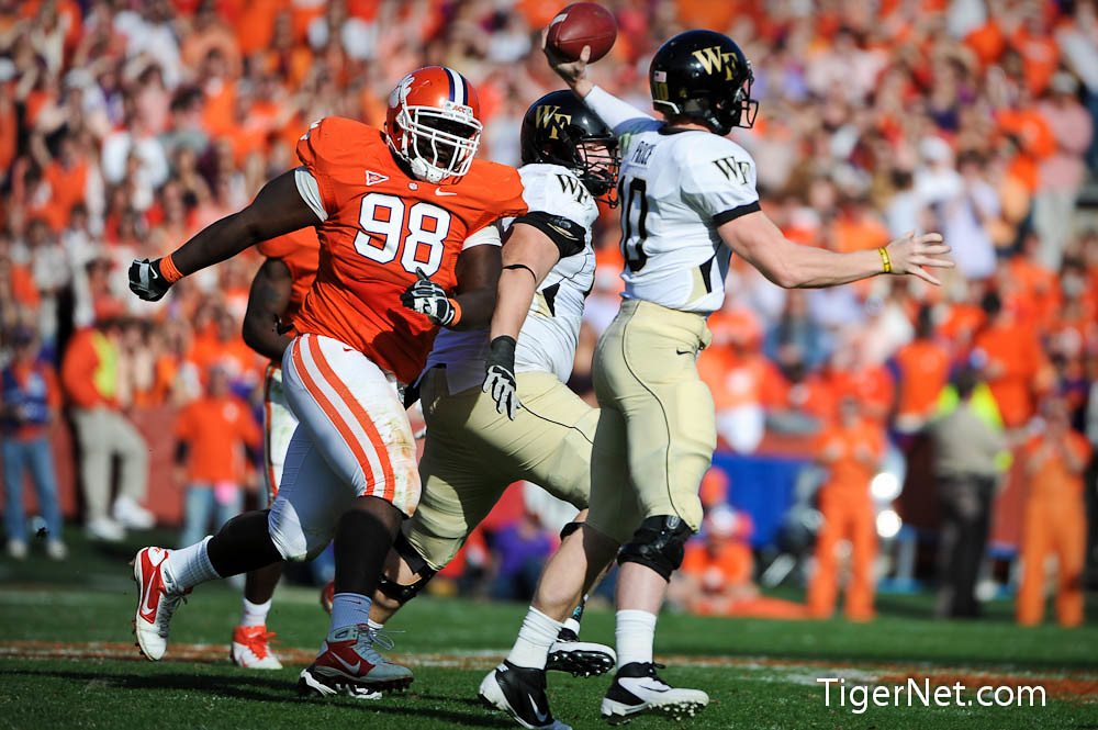 Clemson Football Photo of Brandon Thompson and Wake Forest