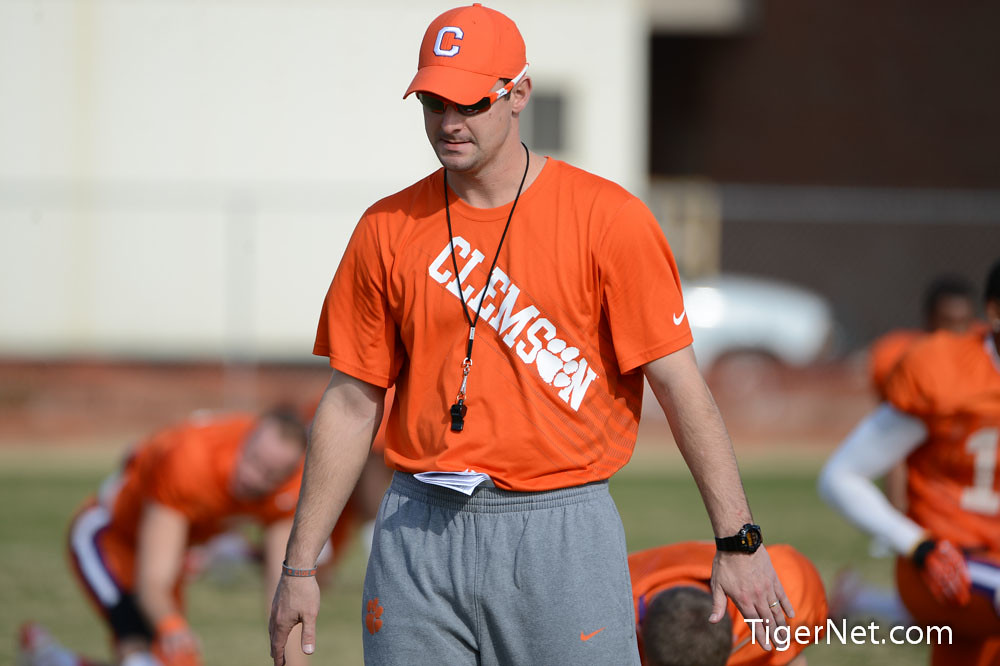 Clemson Football Photo of Bowl Game and Jeff Scott and practice