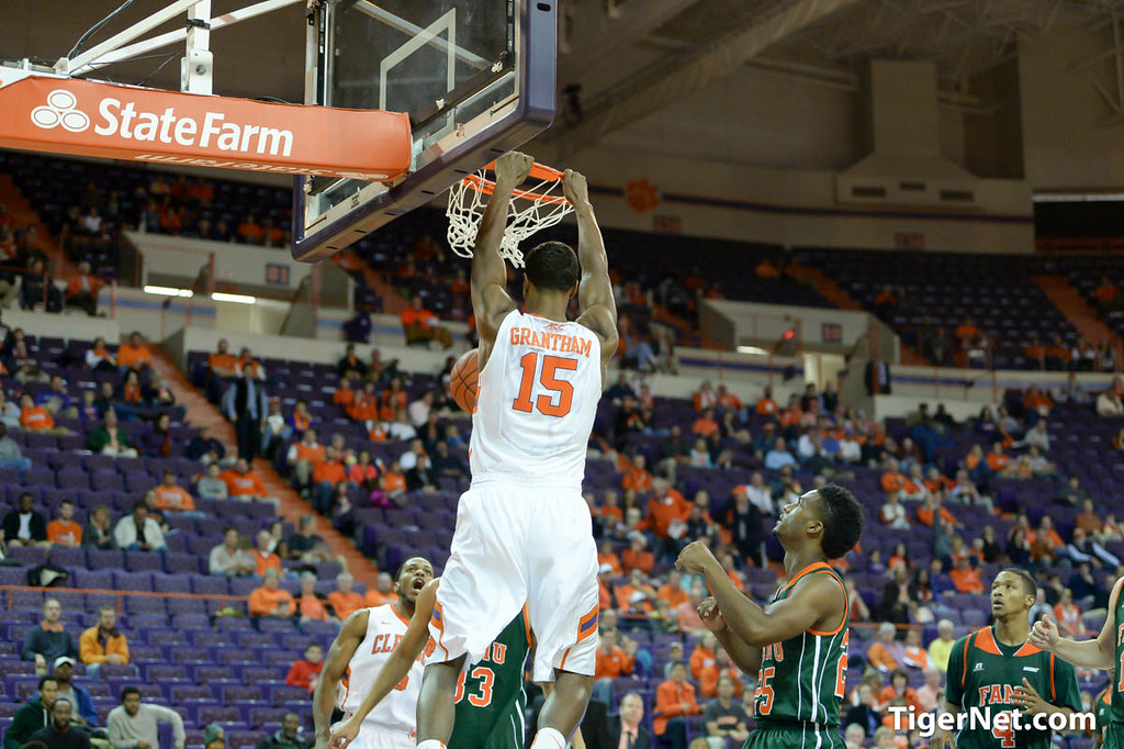 Clemson Basketball Photo of Donte Grantham and Florida A&M
