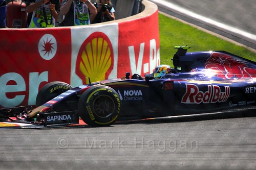 Carlos Sainz Jr qualifying for the 2015 Belgian Grand Prix