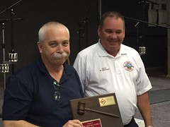 Signal Mountain Chief and TSMA President Eric Mitchell presenting Catoosa Co, GA Chief Chuck Nichols with a plaque recognizing Chief Nichols as Past President of TSMA