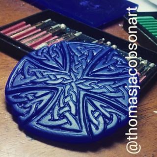 the first step to making resin cast tree ornaments for this coming holiday season now on to the mold making  thank you @lilliefalcosfx for all the help and inspiration!  #limitededition  #celticcross #celtic #cross #tattooart #thomasjacobson #christmasorn