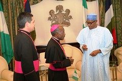 PRESIDENT BUHARI RECEIVES OUT GOING AMBOF HOLY SEE