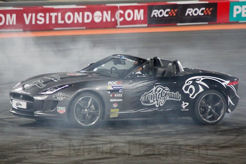Terry Grant shows off his skills at The Race of Champions, Olympic Stadium, London, November 2015