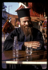 A Greek Orthodox priest on the island of Naxos, Greece