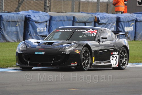 The Century Motorsport Ginetta GT55 GT4 of Nathan Freke and Ian Stinton in British GT Racing at Donington, September 2015