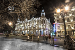 The Gran Teatro de La Habana at night.