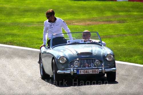 Jenson Button in the Drivers' Parade at the 2015 Belgium Grand Prix