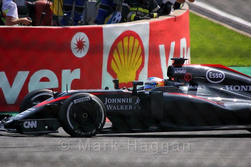 Fernando Alonso in the 2015 Belgium Grand Prix