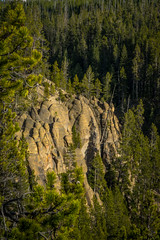 Neat rock formations along Virginia Cascades Drive; Yellowstone NP