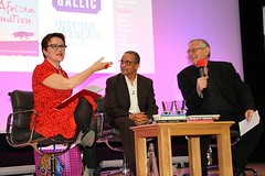 Rosie Goldsmiths with Algerian writer Yasmina Khadra and Howard Curtis