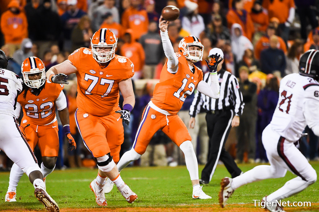 Clemson Football Photo of Nick Schuessler and Zach Giella and South Carolina