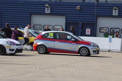 Carlito Miracco in the Assembly Area for Race 1, Fiesta Junior Championship, Rockingham, Sept 2015