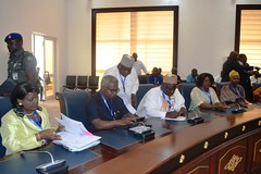 Delegates at the 46th Meeting of the National Council on Information during courtesy visit to the Executive Governor of Delta State - Sen. Ifeanyi Okowa